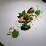 レフェルヴェソンス - 南の〜フォアグラのナチュレルと黒ごま、安納芋、コリアンダー、ライム、サザンカンフォート