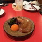 賄賂 - 酔っ払い赤エビの生ユッケ