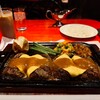 ハングリータイガー - ランチダブルハンバーグ(レギュラーセット、ライス、アイスコーヒー)、トッピングチーズ