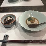 和匠 八仙 - 羽二重豆腐　生うに・黄身酢掛け　蛸潮煮