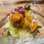 日本料理FUJI - ドウマンガニ(雌)の身・卵・味噌と白菜の酢の物