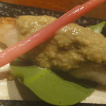 貴蔵 - ノド黒・蟹味噌のせ