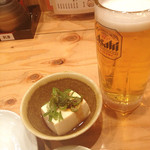 Robata Kaba - お通し/生ビール