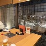 割烹 たま笹 - 窓からミニ庭園