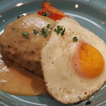 手作りハンバーグ卵 - ハンバーグランチセット