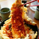 一力 - 穴子天丼1400円