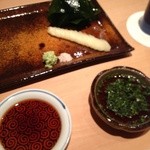 松もと - Ｈ26.12 醤油 ポン酢 ガリ ワカメ