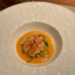 ラシェット・ブランシュ - オマール海老とズッキーニのトマトバターソース