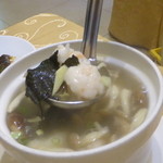 九記海鮮 - エノキ海苔海老団子スープ