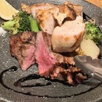 Trattoria Cicci Fantastico - お任せ薪焼き肉　3種盛り合わせ2人前