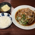 博多おでんと自然薯 よかよか堂 - 阿波ポーク豚バラのやみつき生姜焼き