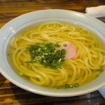 味由 - かけうどん、４２０円。　高いけど、大盛りも同一金額なんで、いつも大盛りで食べます。（笑）