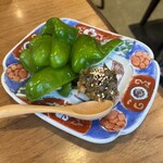 食堂かど。 - パリパリピーマン 有馬山椒肉みそ¥880