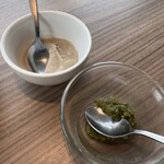 シュラスコ＆ビアレストランALEGRIA - マッシュルームソースと青唐辛子のソース