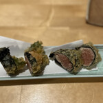 創作和食 いし田 - 明太子と大葉の包み込み　アテにピッタリ♡