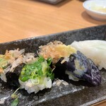 寿司処 都々井 - ・かいわれ昆布〆
      ・あげだしなす