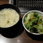 俺の焼肉 - スープ、サラダ
