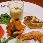 安納芋の冷製スープイタリア風オムレツなど