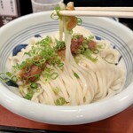 江戸堀 木田 讃岐うどん - 冷たいうどん 生じょうゆ 、麺は２本ずつ。