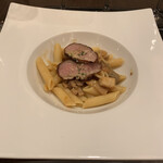 きあっそ - 鴨のスモークとポルチーニ茸のペンネ
