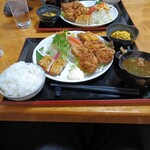 炭屋 - 焼き魚…焼鯖と唐揚げ定食