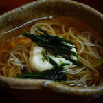 松川 - 【冬】自然薯をのせた自家製そば、酢橘を絞って(2014.12.13)