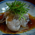 松川 - 【冬】フグ刺、湯引き皮、白子と和えて(2014.12.13)