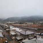 気比そばあまの - マンテンホテルから見た駅方向‥寒ッ！