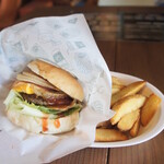 きみどりバーガー - 料理写真:きみどりSPバーガー(セット) 