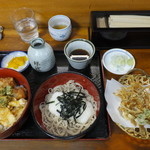 そば処　だるま軒 - いか天丼　冷とろろ蕎麦セット　７５０円　とごぼう天　５０円　【　２０１４年１２月　】