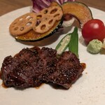 魚ふじ - 黒毛和牛のハラミ肉炙り焼き！