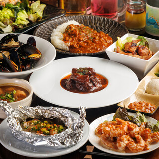 飲み放題付き！牡蠣や肉料理が味わえる5,000円コースを満喫