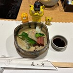 Mimiu Abeno harukasu dainingu ten - Sashimi is also served here.