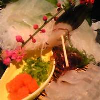 城見櫓 - ｶﾜﾊｷﾞ刺身with肝醤油