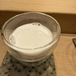 鮨 美菜月 - 白子酒　すごい！完全に乳化！