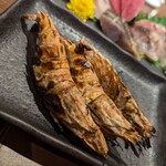 地酒や　文次郎 - おすすめされたモサエビとお刺身の盛り合わせ