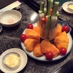 ＹＵＫＩ - 生ヤサイと柿　　　　　　　　　貸切で忘年会した。