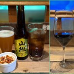 ボケリア - ■お通し（トリュフ風味のナッツ） ¥500 ■ピスコーラ ¥750 
■山椒ビール ¥1.200 ■エル・ビンクロ・クリアンサ ¥900