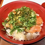 すき家 - ねぎ玉サーモン丼 特盛