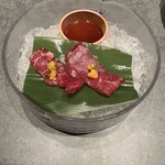 羊と饂飩 - 生しゃぶ雲丹醤油