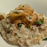 ベジバル チバットリア - 「我孫子産さつまいもと鶏ラグーのゴルゴンゾーラのクリーム（リゾット選択）」（大盛り）
      友人と取り分けの量です(^^)
      