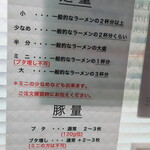 ラーメン二郎 - 麺量・豚量