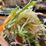 炭火焼肉ぐら - これぞ自称チョモランマのチョモランマサラダ　分盛り