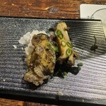 鉄板焼 炭焼 さいとう - 鮑の踊り焼き