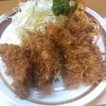 ひれかつとイカフライ