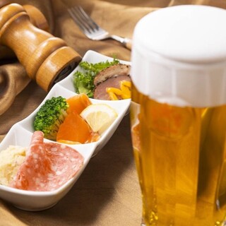 昼飲みや2件目に！お得なビヤホールセットで乾杯！