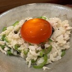 銀座 有涯 - 2杯目は卵黄醤油漬けと