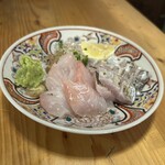 居酒屋 おちゃ腕 - お刺身（平目、太刀魚炙り）