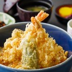 ウィンディ - 天丼（味噌汁・お新香付）1,200円