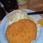 立ち呑み 晩杯屋 - 黒毛和牛メンチは何故かマヨつきなのが嬉しい